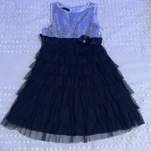 Silver Sequin and Black Dress